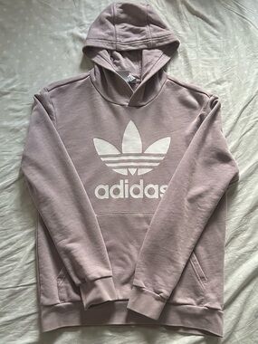 adidas women’s Trefoil Hoodie - Dusty Mauve with White Logo purple